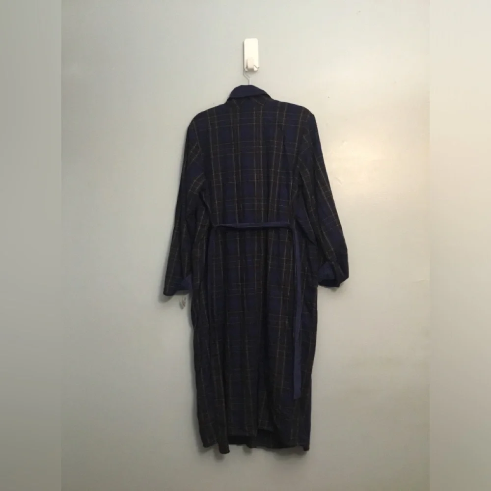 Kohl's Navy Plaid Fleece-Lined Women's Robe